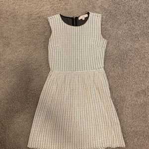 Loft Black and White Textured Dress
